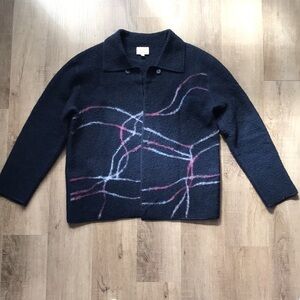 Open front wool cardigan
